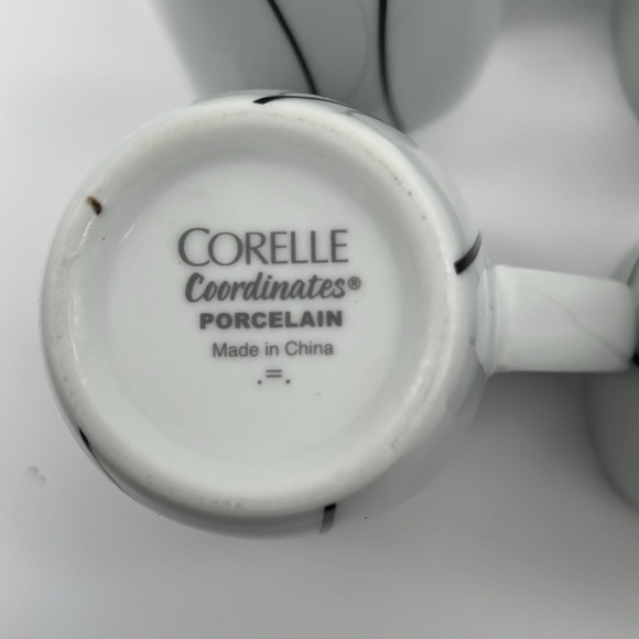 Corelle Simple Lines by CORNING Porcelain Coffee Mugs/Tea Cups (Set of 6) - Picture 5 of 7
